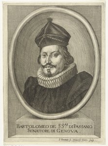 Portret van Bartolomeo di Passano gegraveerd